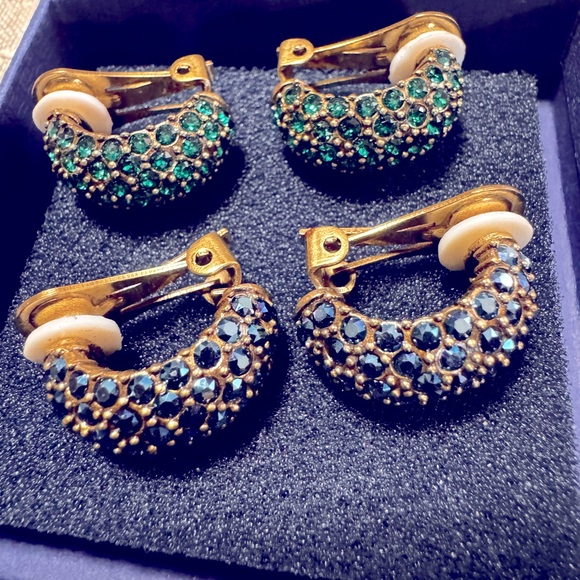 Heidi Daus Hoop Clip - On Fashion Earrings X2 - Picture 1 of 8